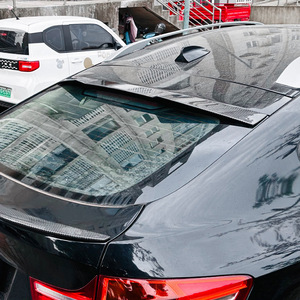 สปอยเลอร์หลังรถยนต์ BMW X6 E71 E72 ปี 2008-2014 สีดำเงา ลายคาร์บอนไฟเบอร์ แบบ Ducktail วัสดุ ABS - Product Image 1
