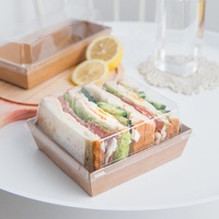 Barquette alimentaire jetable en papier kraft recyclé, forme personnalisée, finition mate, revêtement UV pour sushis, salades, livraison de repas, plats à emporter
