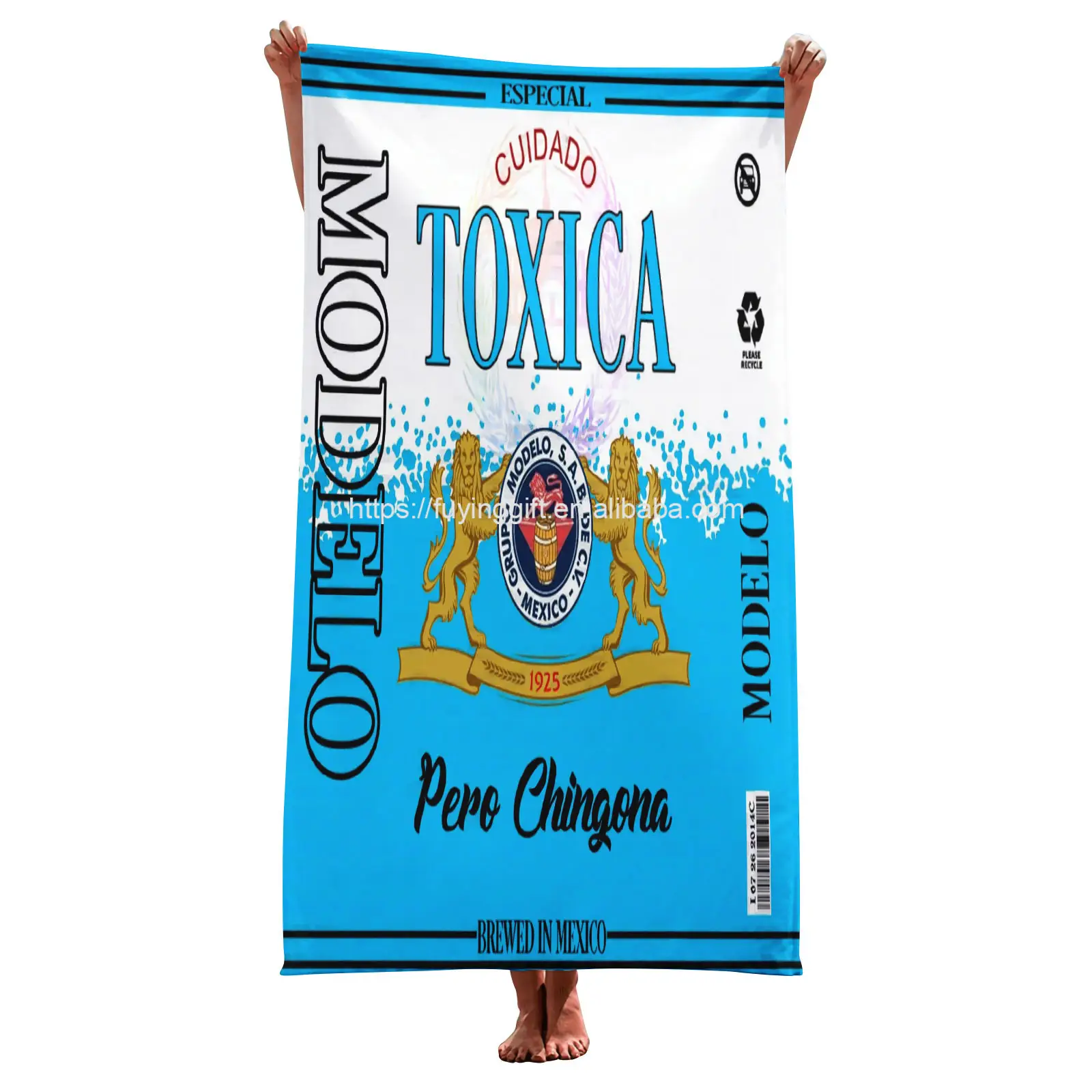 Latest business gift custom Mexican toxica chingona beach towel with logo beach towel with logo