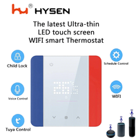 Termostato WiFi Ultra Delgado Inteligente Tuya, Franja de Borde Personalizable, Control Remoto de Temperatura por Aplicación, Compatible con Alexa/Asistente de Google