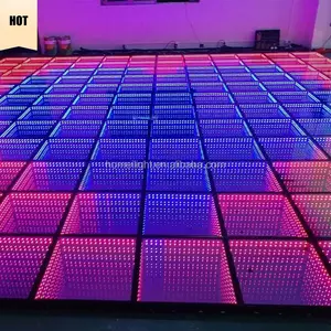 DISCO Nightclub STAGE RGB 3D LED กระจก Abyss Dance Floor