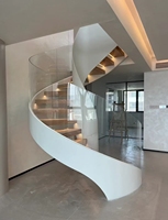 ECT Design moderne immeuble de bureaux escalier rotatif commercial escalier intérieur en colimaçon en bois massif
