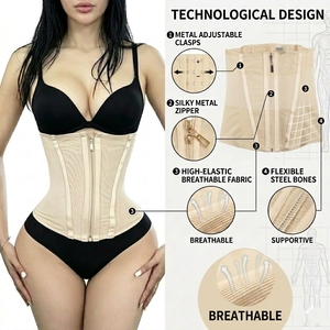 <span class=keywords><strong>Gaine</strong></span> amincissante sportive pour <span class=keywords><strong>femme</strong></span> à haute compression, rehausseur de fesses, sculpteur de corps, amincissant la taille, en nylon respirant, avec crochets - Product Image 2