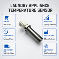 Sensor Suhu Termistor Tipe NTC dengan Casing Logam ATS103F3975FB51AX Output Analog Akurasi 1C untuk Mesin Cuci Pakaian