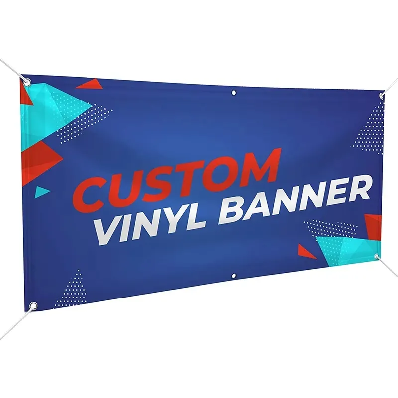 Grosir ukuran opsional PVC tahan air cetak Digital 3x5ft luar ruangan 100% poliester iklan bendera spanduk kustom Logo bendera