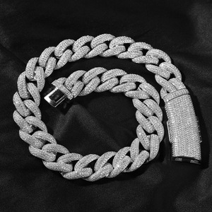 Collar de hombre de moda estilo hip hop europeo americano, nuevo, de 20 mm, con cadena de bambú de cobre incrustado con circonitas, ideal para rap y combinar con todo. - Product Image 6