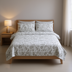 Set di Lenzuola Geometriche Moderne in 100% Poliestere, Include Lenzuolo Piatto, Lenzuolo con Angoli e Federe, Morbido al Tatto, Set Copripiumino - Product Image 2