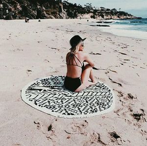Coton personnalisé Glands Imprimé Grande Serviette de Plage Ronde Mandala - Product Image 5