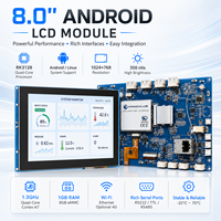 Écran tactile capacitif TFT industriel de 8 pouces, module d'affichage LCD Android RK3128 Quad Core pour commande industrielle