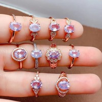 Dernier design, anneaux en argent sterling 925, accessoires de fiançailles, bijoux en améthyste naturelle pour femmes, pour mariage ou fête