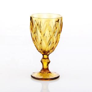 Оптовая продажа, стеклянная посуда всех размеров ярких цветов, стеклянный бокал ручной работы из прессованного стекла, розовая однотонная стеклянная посуда для отелей - Product Image 5