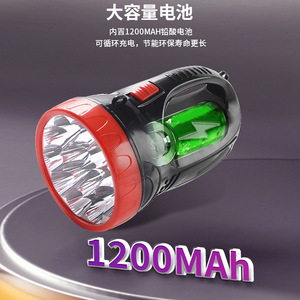 ไฟฉาย LED พกพาแบบชาร์จได้ แบตเตอรี่ Li-Ion สำหรับใช้งานกลางแจ้ง ไฟฉายฉุกเฉินพร้อมหูหิ้ว สำหรับการลาดตระเวนและไฟดับ - Product Image 2