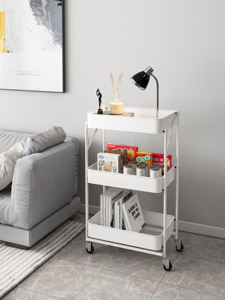 3-laags draad ultra-dunne rollende voorraadkast plank ambachtelijke auto metalen opbergorganizer plank keukentrolley - Product Image 4