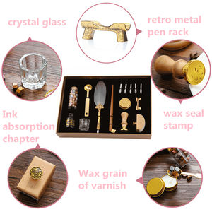 Kit <span class=keywords><strong>de</strong></span> sceau <span class=keywords><strong>de</strong></span> cire avec plume à plumes en gros, avec stylo à plume créatif, 5 pointes, sceau <span class=keywords><strong>de</strong></span> chapitre, cadeau original pour hommes et femmes - Product Image 6