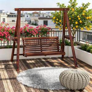 USA Warehouse 2026 Hot Sale Garden <b>Swing</b> Chair Anticorrosive Solid Wood <b>Frame</b> <b>Swing</b> Design With Pendulum Movement - Product Image 6
