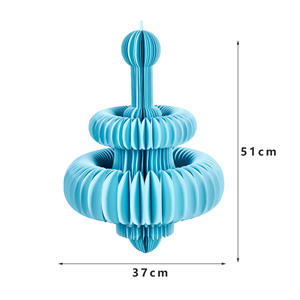 Sunbeauty-Décoration de chandelier suspendu en papier épais alvéolé de couleur turquoise moyenne Boule de décoration en papier recyclé - Product Image 3
