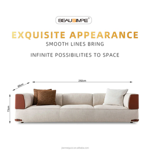 Sofá <span class=keywords><strong>Soho</strong></span>, juego de sofá modular de diseño de lujo ligero italiano con ribete de tela, comodidad elegante para uso escolar - Product Image 5