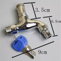 Approvisionnement direct d'usine Chrome robinet d'eau en alliage de Zinc poignée unique avec serrure pour la maison blanchisserie salle de bain accessoires