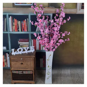 Rama artificial de flor de melocotón, ciruela, flor de seda, jardín, proyecto VERDE, decoración de árbol de flores
