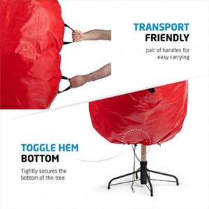 Bolsa de almacenamiento de árbol de Navidad de Material PE duradero y resistente, funda de almacenamiento de vacaciones con asas, cremallera elegante plegable de 9 pies - Product Image 4