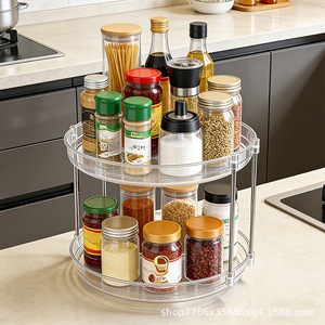 <b>Rotating</b> Cosmetic Storage Tray Multi Layer Desktop Organizer For Makeup Skincare And <b>Spices</b> 3 6L Capacity With <b>Rotating</b> Feature - Product Image 5