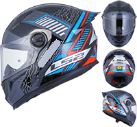 Certificado ECE/DOT Original LS2 FF300 Casco Integral para Hombre y Mujer, Talla Grande, Antivaho, con Certificación para Motocicleta, Alerón Trasero