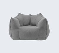 Chaise haricot en tissu velours Teddy chambre petit pouf familial pour le repos