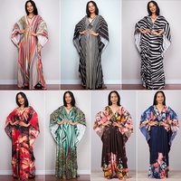 Gaun Pantai Maxi Kasual Kancing Depan Bahan Polyester Ukuran Besar untuk Wanita, Model Flowy, Cocok untuk Liburan Musim Panas