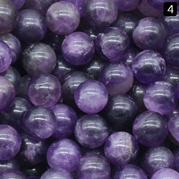 Perles en améthyste naturelle non percées de 10 mm, sphères rondes en pierre pour la fabrication de bijoux DIY, vente en gros