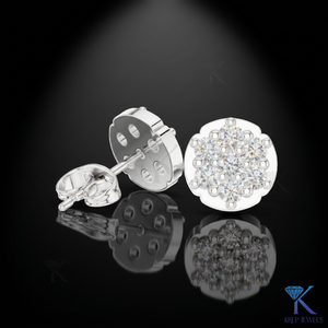 ต่างหูเพชรเลี้ยงในห้องปฏิบัติการทรงดอกไม้ 14K/18K ทองคำแท้ 7 เม็ด เครื่องประดับผู้หญิงชั้นดี ของขวัญวันแต่งงาน วันครบรอบ - Product Image 3