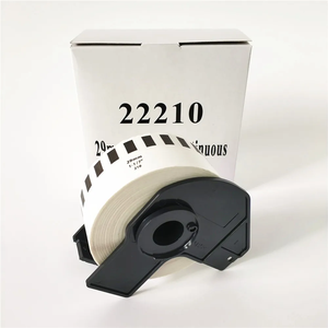 Rollo de papel de etiqueta térmica de envío de texto blanco autoadhesivo para impresora Brother DK2210 DK 22210 con soporte - Product Image 3