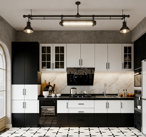 Happy Houses - Juego de Muebles de Cocina Modernos Blancos, Muebles Modulares de PVC y MDF para el Hogar, <span class=keywords><strong>Apartamento</strong></span> y Cocina - Product Image 5