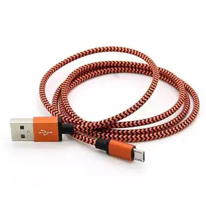 Kabel Data USB 2A Pengisian Cepat Serpentine Kepang Nilon Aloi Aluminium Baru untuk Samsung