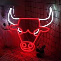 Lumières néon de taureau, enseigne néon LED pour mur, chambre d'enfant, fête de Noël, décoration de bar