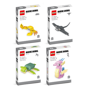DC terbaru desain hewan laut Mini blok bangunan gurita lentera ikan badut ikan ubur-ubur kepiting Manta Ray laut kuda kura-kura - Product Image 4
