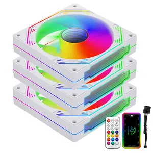 SNOWMAN RGB Ventilateur 120mm PC Cas ATX Ventilateurs de refroidissement Gaming PC Cooler Petit 6pin avec télécommande Longue Durée Ordinateur Cas Ventilateur