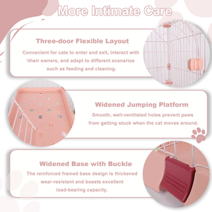 Deluxe Multi-Layer Solid <b>Cat</b> Cage Removable Design Large Space Carabiner Fixing Strong Durable Pet Cage Security Door Lock <b>Box</b> - Product Image 3