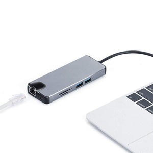 Station d'accueil 8 en 1 Type C à Hd avec <span class=keywords><strong>carte</strong></span> Vga Nic <span class=keywords><strong>Sd</strong></span> Pd <span class=keywords><strong>pour</strong></span> ordinateur 0.5m coulé panneau d'affichage adaptateur câble feuille blindée - Product Image 6