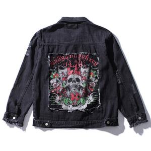 Chaquetas de Mezclilla Negras Personalizadas para Hombre al por Mayor, Chaquetas de Mezclilla de Diseñador para Hombre con Estampado Trasero de Alta Calidad y Estilo Moderno - Product Image 2