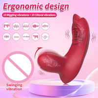 Vibrateur Rose Télécommandé Portable pour Point G et Clitoris, Stimulateur à Insérer dans les Culottes avec Fonction de Poussée, Jouet Sexuel Adulte pour Femmes