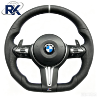 Volant en cuir et fibre de carbone en forme de T, 3 branches, avec boutons multifonctions et palettes de changement de vitesse pour BMW Série 3 Châssis F