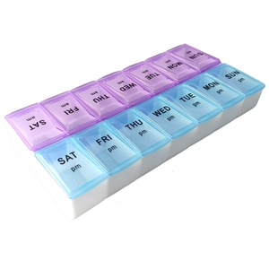 Hot Sell 7 Days Pill Box 14 Cases Weekly Plastic Pill Organizer