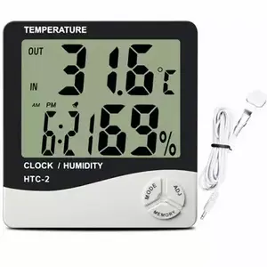 HTC-2 цифровой измеритель влажности термометром и гигрометром декоративные часы для инкубатора с длинными зонда