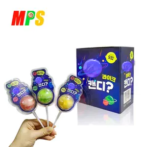 OEM Sweet Wholesale Halal Galaxy Lolly with Chocolate Jam Planet lollipops Candy