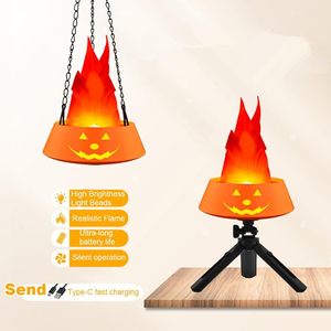 Halloween <b>LED</b> Pumpkin Flame Light Simulated Campfire Lamp for Haunted House and Party Decor - Product Image 2