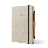 Carnet de notes personnalisé avec porte-stylo intégré, couverture rigide en tissu, pour les voyages d'affaires et la prise de notes sur site
