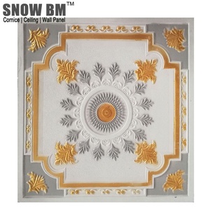 Décor intérieur fleur, 10 m, 60x60 haute qualité, faux plâtre pour décoration, prix du plafond - Product Image 3