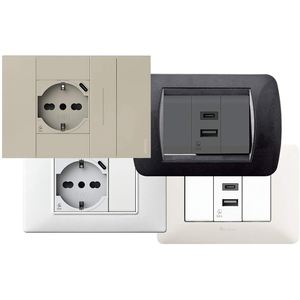4 boîtes de prises murales P40 Schuko avec port USB Type C 3.0A, noires, standard, avec mise à la terre, en plastique, 230V - Product Image 5