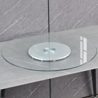 XUSHAN 31,5 Zoll (80cm) 8mm Dickes Gehärtetes Glas Umweltfreundlicher Lazy Susan Drehteller für Esstisch 360 Grad Drehbare Servierplatte