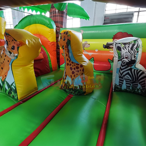 Commercial grade chateau gonflable new bouncy castle <b>inflatable</b> jungle bouncing <b>house</b> with slide for kids party - Product Image 3